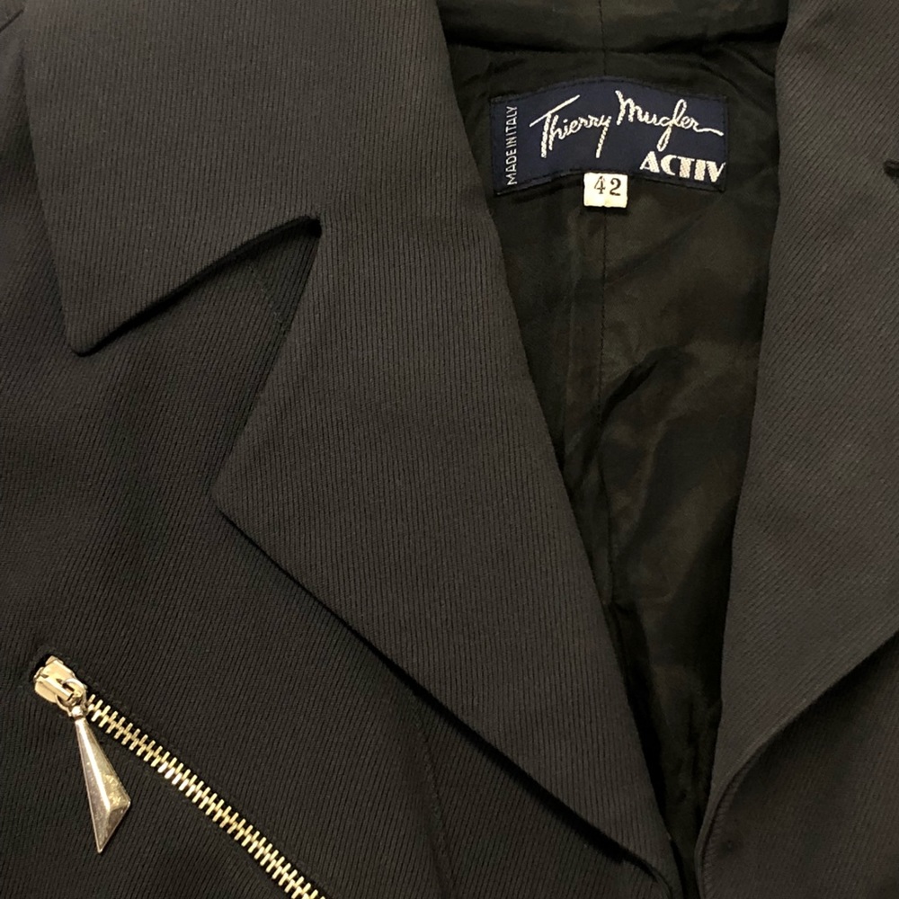 vintage Thierry Mugler dark grey biker jacket